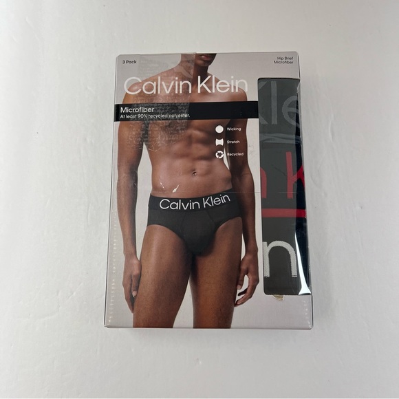 Calvin Klein 3 Pack Microfiber Hip Brief Underwear Men Size M 32-34 - Picture 1 of 6